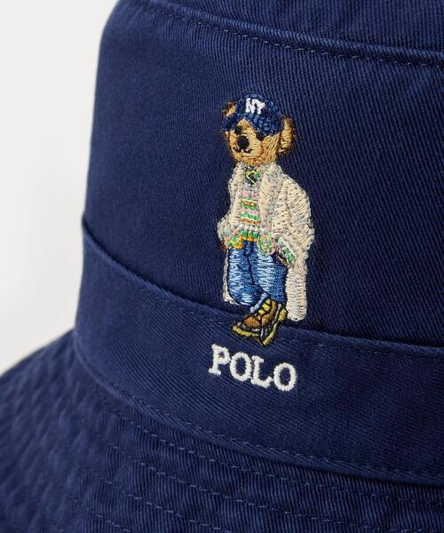 POLO RALPH LAUREN（ポロ ラルフ ローレン）の「Polo ベア ツイル バケット ハット（ハット・メンズ・ネイビー系1・S/M/L/XL）」の4枚目の写真