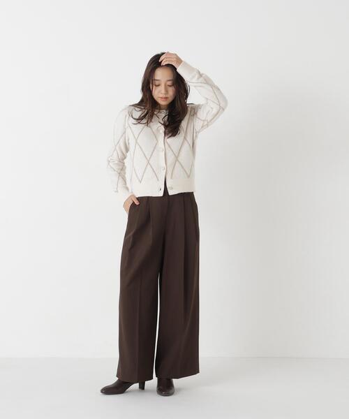 NATURAL BEAUTY BASIC(ナチュラルビューティーベーシック)の「ダイヤラインカーディガン(ニット/セーター・レディース・グレー系その他/ホワイト系その他/ブルー系その他2・FREE)」の8枚目の写真