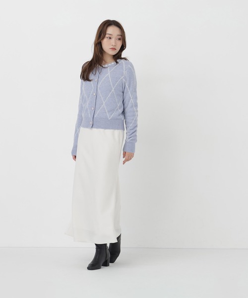 NATURAL BEAUTY BASIC(ナチュラルビューティーベーシック)の「ダイヤラインカーディガン(ニット/セーター・レディース・グレー系その他/ホワイト系その他/ブルー系その他2・FREE)」の14枚目の写真