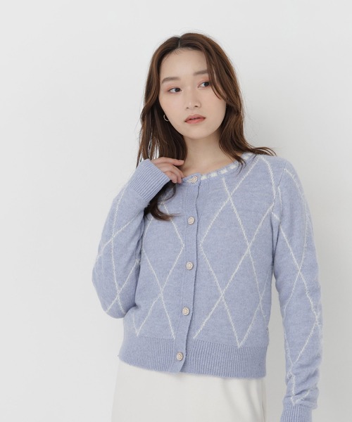 NATURAL BEAUTY BASIC(ナチュラルビューティーベーシック)の「ダイヤラインカーディガン(ニット/セーター・レディース・グレー系その他/ホワイト系その他/ブルー系その他2・FREE)」の15枚目の写真