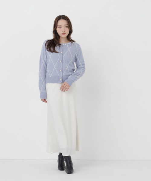 NATURAL BEAUTY BASIC(ナチュラルビューティーベーシック)の「ダイヤラインカーディガン(ニット/セーター・レディース・グレー系その他/ホワイト系その他/ブルー系その他2・FREE)」の16枚目の写真