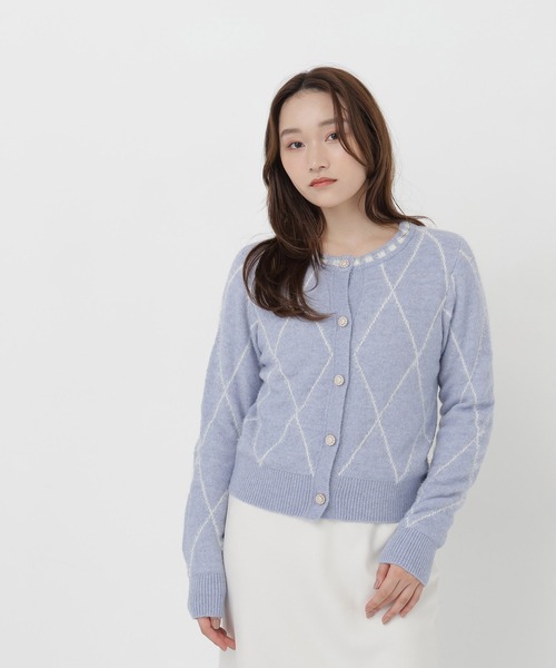 NATURAL BEAUTY BASIC(ナチュラルビューティーベーシック)の「ダイヤラインカーディガン(ニット/セーター・レディース・グレー系その他/ホワイト系その他/ブルー系その他2・FREE)」の19枚目の写真