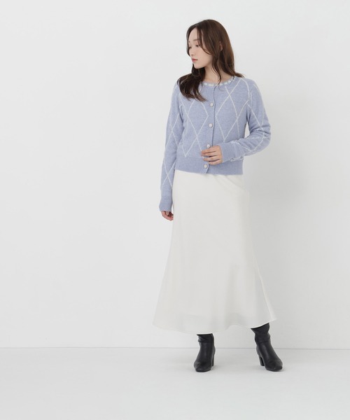 NATURAL BEAUTY BASIC(ナチュラルビューティーベーシック)の「ダイヤラインカーディガン(ニット/セーター・レディース・グレー系その他/ホワイト系その他/ブルー系その他2・FREE)」の20枚目の写真