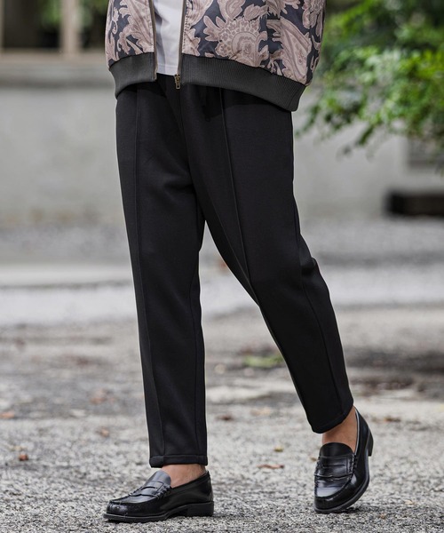 CAMBIO(カンビオ)の「mp15397- Double Knit Pinched Tuck Jogger Pants タックジョガーパンツ(CAM26AW-013)(その他パンツ・メンズ・グリーン/ミックスグレー/ブラック・L/M/S)」の1枚目の写真