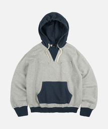 COLOR BLOCK POCKET HOODY _ NAVY