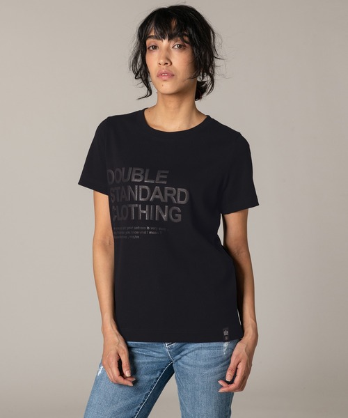 DOUBLE STANDARD CLOTHING(ダブルスタンダードクロージング)の「24/- フライスカットソー(WEB限定)(Tシャツ/カットソー・レディース・ネイビー/オフホワイト・FREE)」の2枚目の写真