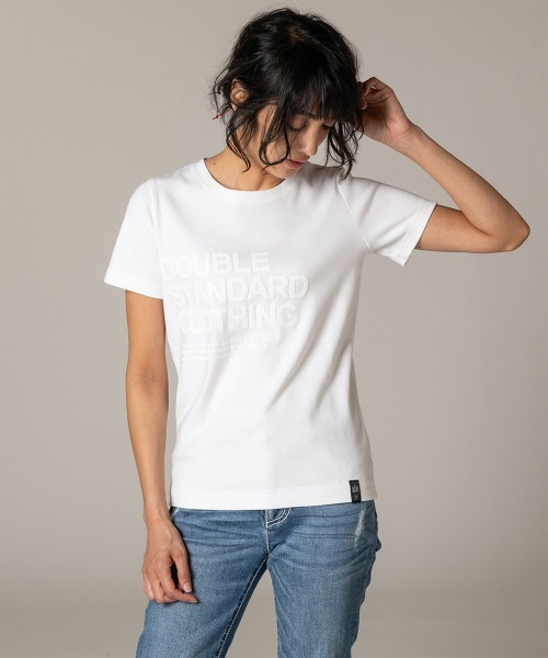 DOUBLE STANDARD CLOTHING(ダブルスタンダードクロージング)の「24/- フライスカットソー(WEB限定)(Tシャツ/カットソー・レディース・ネイビー/オフホワイト・FREE)」の1枚目の写真