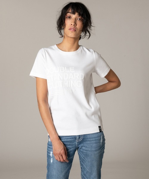 DOUBLE STANDARD CLOTHING(ダブルスタンダードクロージング)の「24/- フライスカットソー(WEB限定)(Tシャツ/カットソー・レディース・ネイビー/オフホワイト・FREE)」の4枚目の写真