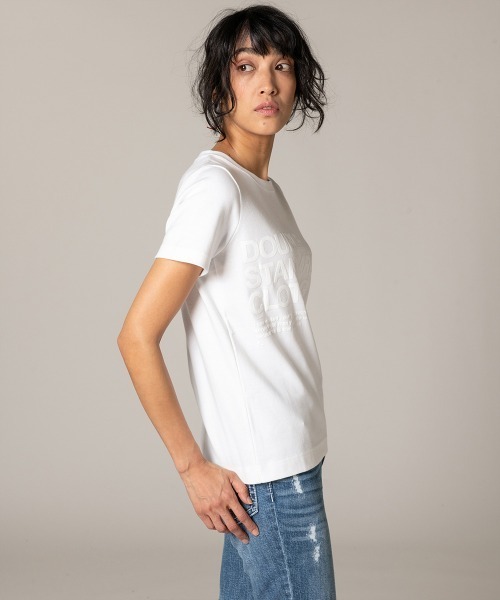 DOUBLE STANDARD CLOTHING(ダブルスタンダードクロージング)の「24/- フライスカットソー(WEB限定)(Tシャツ/カットソー・レディース・ネイビー/オフホワイト・FREE)」の6枚目の写真
