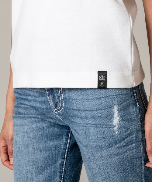 DOUBLE STANDARD CLOTHING(ダブルスタンダードクロージング)の「24/- フライスカットソー(WEB限定)(Tシャツ/カットソー・レディース・ネイビー/オフホワイト・FREE)」の9枚目の写真