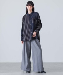 切り替え アシンメトリー」に該当するトップス（ブルー・ネイビー/青色