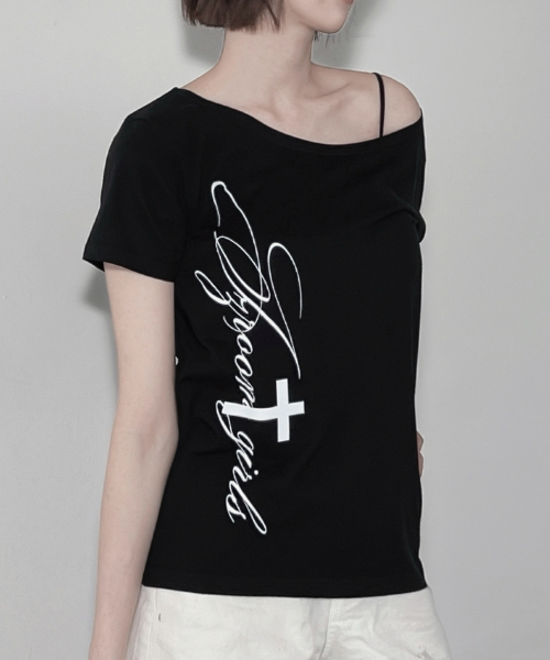 IZROOM（イズルーム）の「ガールズボートネック半袖Tシャツ（ブラック）（Tシャツ/カットソー・レディース・その他・FREE）」の5枚目の写真