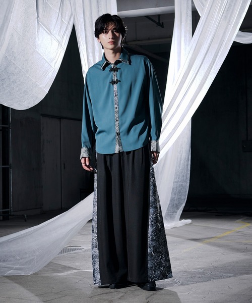 Ellno Loset（エルノロゼット）の「サイドジャガードハカマパンツ/SETUP対応（その他パンツ・メンズ・グレー/ブラック・X-SMALL/SMALL/MEDIUM/LARGE）」の15枚目の写真