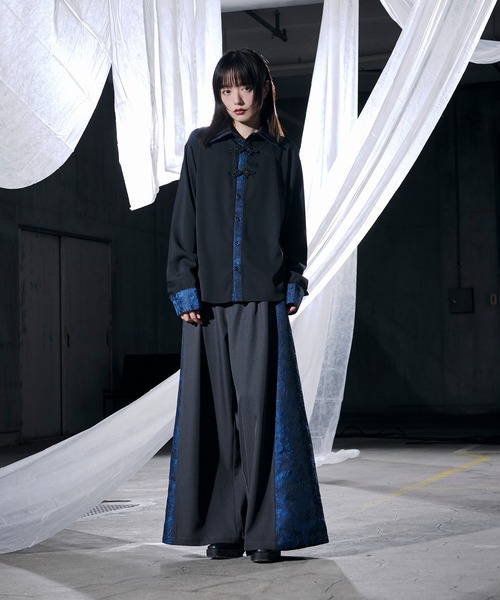 Ellno Loset（エルノロゼット）の「サイドジャガードハカマパンツ/SETUP対応（その他パンツ・メンズ・グレー/ブラック・X-SMALL/SMALL/MEDIUM/LARGE）」の5枚目の写真