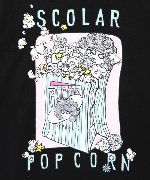 ScoLar(スカラー)の「163654:ポップコーン柄 ロングスリーブTシャツ(Tシャツ/カットソー・レディース・オフホワイト/ブルー/ブラック・M)」の15枚目の写真