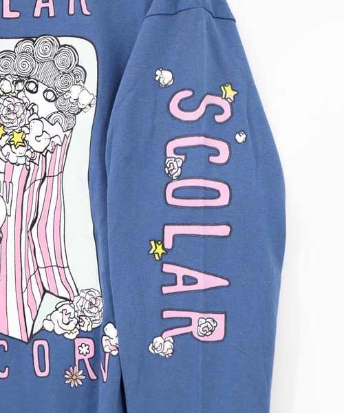 ScoLar(スカラー)の「163654:ポップコーン柄 ロングスリーブTシャツ(Tシャツ/カットソー・レディース・オフホワイト/ブルー/ブラック・M)」の21枚目の写真