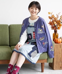 163650:ワッペン風刺繍 2wayカーディガン