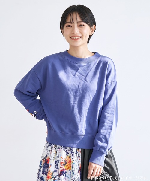ScoLar(スカラー)の「163650:ワッペン風刺繍 2wayカーディガン(Tシャツ/カットソー・レディース・オートミール/ブラック/パープル・M)」の11枚目の写真