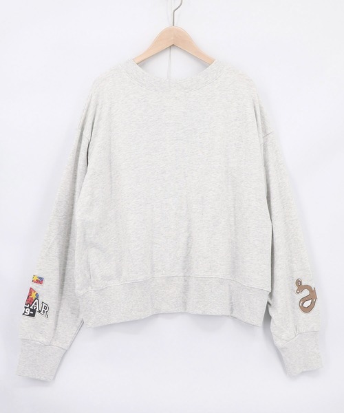 ScoLar(スカラー)の「163650:ワッペン風刺繍 2wayカーディガン(Tシャツ/カットソー・レディース・オートミール/ブラック/パープル・M)」の12枚目の写真