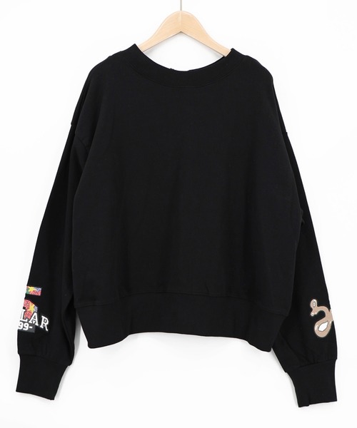 ScoLar(スカラー)の「163650:ワッペン風刺繍 2wayカーディガン(Tシャツ/カットソー・レディース・オートミール/ブラック/パープル・M)」の15枚目の写真