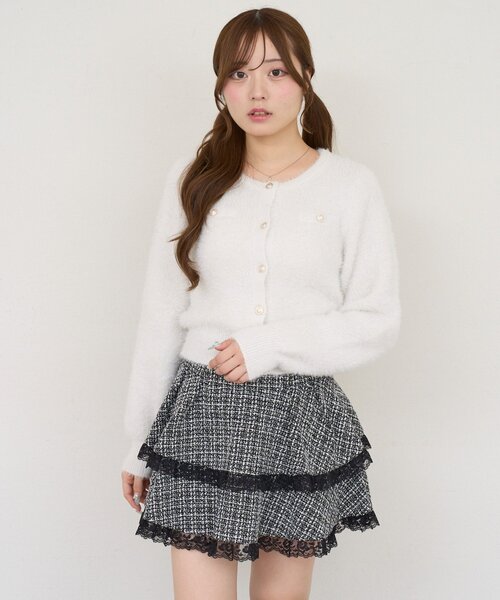 continuer de NICE CLAUP(コンティニューデナイスクラップ)の「ティアードミニスカート(スカート・レディース・チェック/オフホワイト/ブラック・FREE)」の9枚目の写真