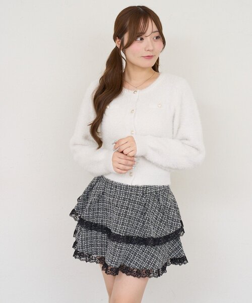 continuer de NICE CLAUP(コンティニューデナイスクラップ)の「ティアードミニスカート(スカート・レディース・チェック/オフホワイト/ブラック・FREE)」の11枚目の写真