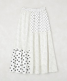 パッチワークドットフレアスカート