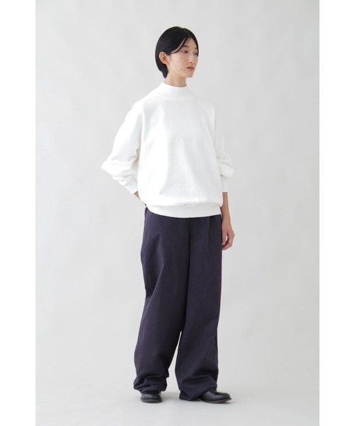 YLEVE(イレーヴ)の「Y / ORGANIC COTTON BLEND HEAVY WEIGHT FLEECE TURTLE NECK(Tシャツ/カットソー・メンズ・ネイビー/ホワイト・1/4)」の3枚目の写真