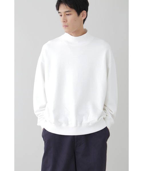 YLEVE(イレーヴ)の「Y / ORGANIC COTTON BLEND HEAVY WEIGHT FLEECE TURTLE NECK(Tシャツ/カットソー・メンズ・ネイビー/ホワイト・1/4)」の4枚目の写真
