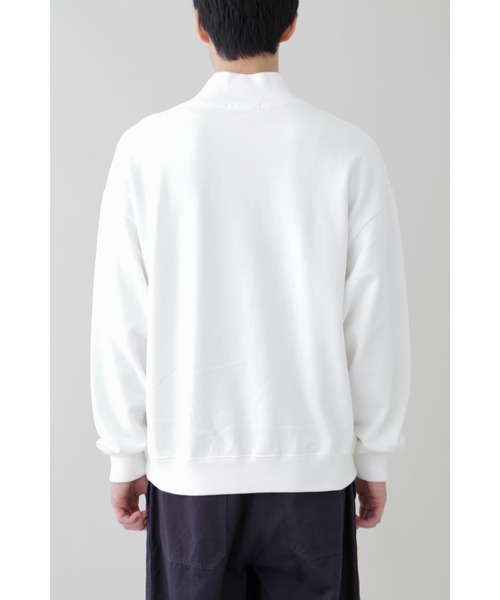YLEVE(イレーヴ)の「Y / ORGANIC COTTON BLEND HEAVY WEIGHT FLEECE TURTLE NECK(Tシャツ/カットソー・メンズ・ネイビー/ホワイト・1/4)」の6枚目の写真