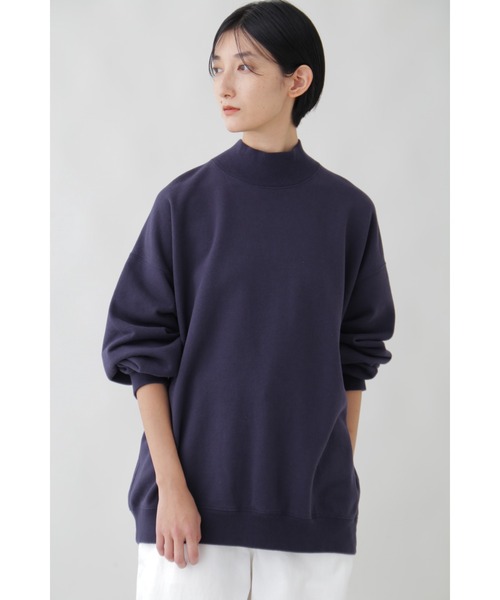 YLEVE(イレーヴ)の「Y / ORGANIC COTTON BLEND HEAVY WEIGHT FLEECE TURTLE NECK(Tシャツ/カットソー・メンズ・ネイビー/ホワイト・1/4)」の14枚目の写真
