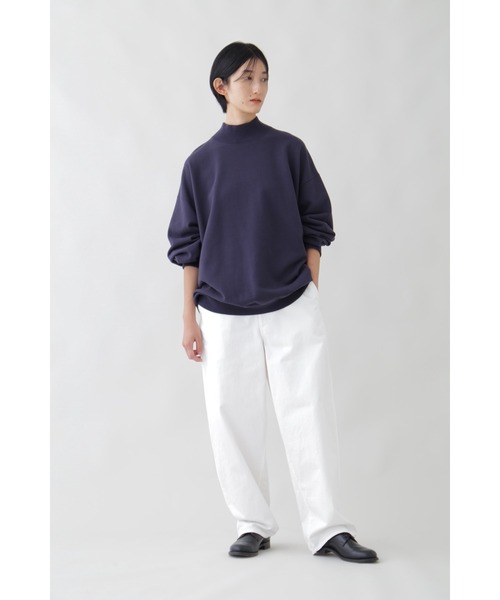 YLEVE(イレーヴ)の「Y / ORGANIC COTTON BLEND HEAVY WEIGHT FLEECE TURTLE NECK(Tシャツ/カットソー・メンズ・ネイビー/ホワイト・1/4)」の15枚目の写真