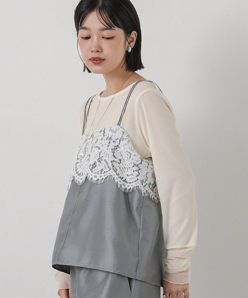 Gready Brilliant(グレディブリリアン)の「シャンタンレースキャミ(シャツ/ブラウス・レディース・グレー/ブラウン・38)」の8枚目の写真