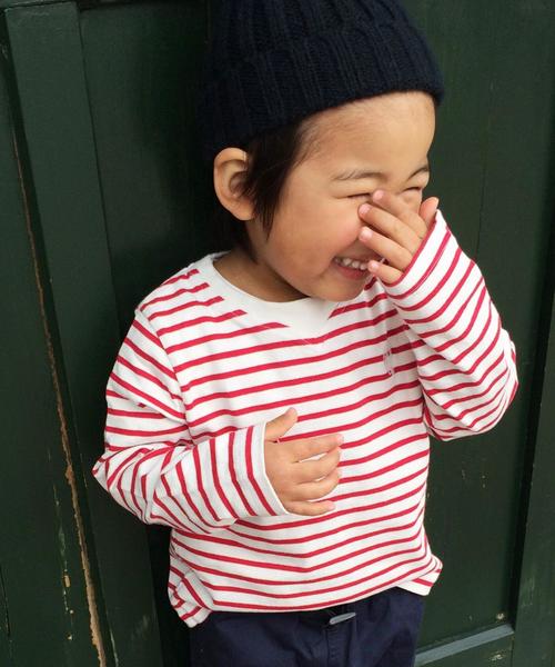 coen(コーエン)の「【coen kids】ボーダークルーネックカットソー(100~150cm)(Tシャツ/カットソー・キッズ・グレー/ホワイト/ネイビー・100/130/110/120/150/140)」の1枚目の写真
