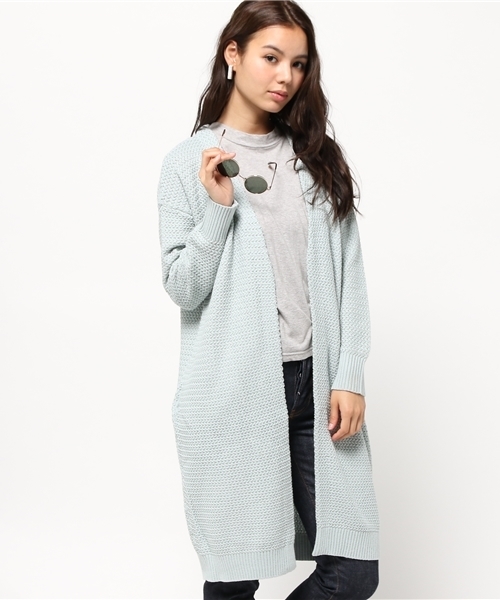 MOUSSY（マウジー）の「Jagged stitch CD（カーディガン/ボレロ・レディース・ライトブルー/ライトグレー/ホワイト・FREE）」の14枚目の写真