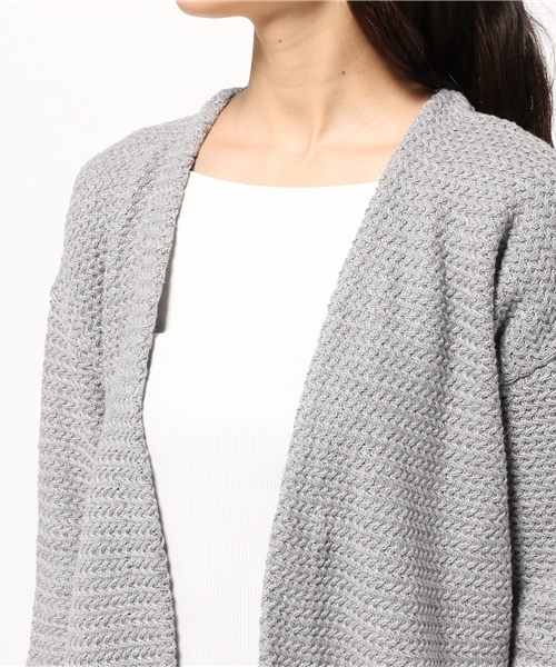 MOUSSY（マウジー）の「Jagged stitch CD（カーディガン/ボレロ・レディース・ライトブルー/ライトグレー/ホワイト・FREE）」の7枚目の写真