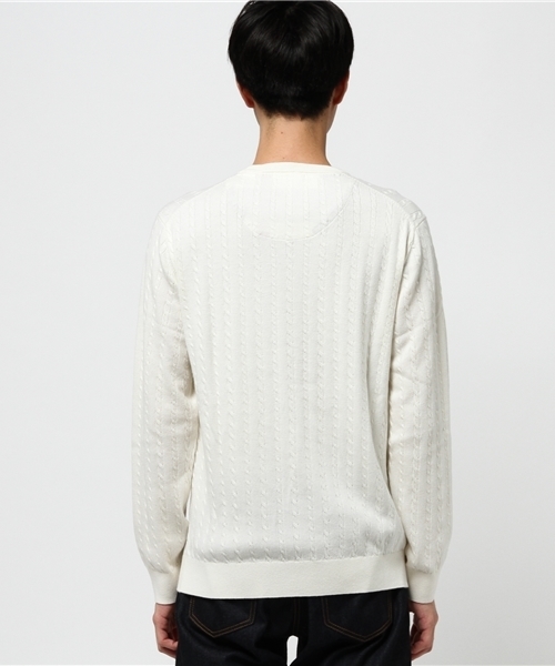 BLACK LABEL CRESTBRIDGE(ブラックレーベル・クレストブリッジ)の「ケーブルクルーネック ニット(ニット/セーター・メンズ・グリーン/ブラック/ネイビー/オフホワイト/グレー/ブルー/ベージュ/イエロー/オレンジ・L/M/LL)」の11枚目の写真