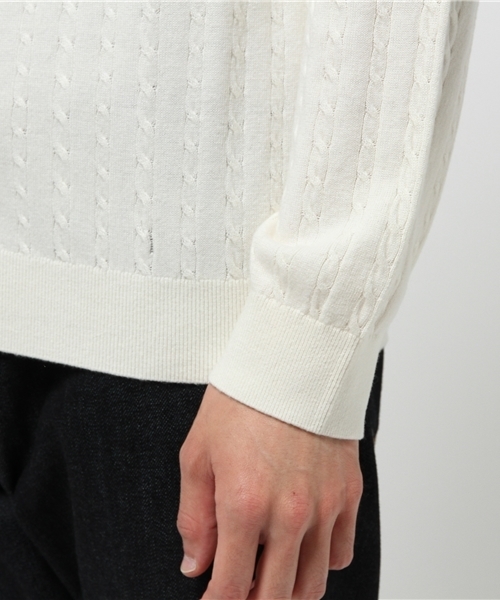 BLACK LABEL CRESTBRIDGE(ブラックレーベル・クレストブリッジ)の「ケーブルクルーネック ニット(ニット/セーター・メンズ・グリーン/ブラック/ネイビー/オフホワイト/グレー/ブルー/ベージュ/イエロー/オレンジ・L/M/LL)」の14枚目の写真