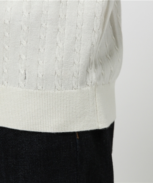 BLACK LABEL CRESTBRIDGE(ブラックレーベル・クレストブリッジ)の「ケーブルクルーネック ニット(ニット/セーター・メンズ・グリーン/ブラック/ネイビー/オフホワイト/グレー/ブルー/ベージュ/イエロー/オレンジ・L/M/LL)」の15枚目の写真