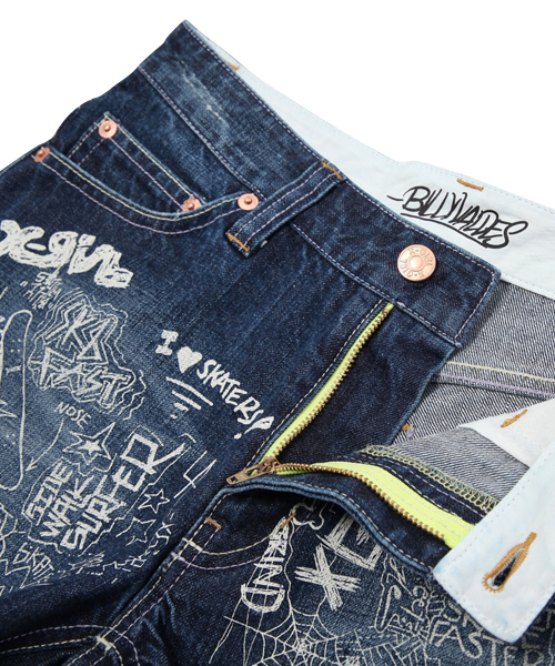 X-girl（エックスガール）の「BILLZ JEANS（デニムパンツ・レディース・インディゴブルー/ライトブルー・0/1/2）」の6枚目の写真