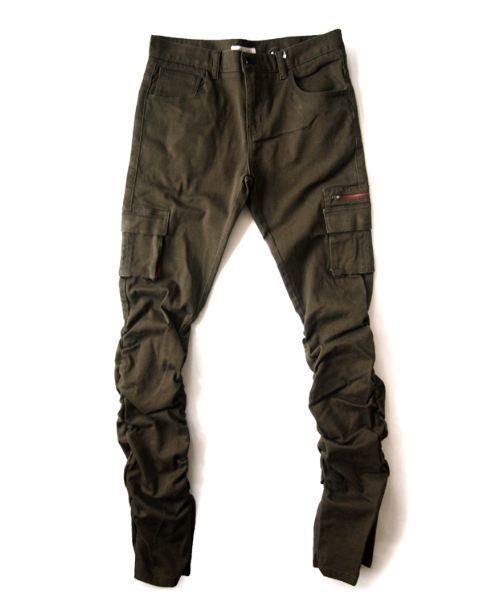 BEATJIVE（ビートジャイブ）の「スリムスキニーシルエットサイドギャザーシャーリングカーゴパンツ メンズ（カーゴパンツ・メンズ・ベージュ/カーキ/インディゴブルー/グリーン系カモフラージュ/ブラック・2/3/4）」の10枚目の写真