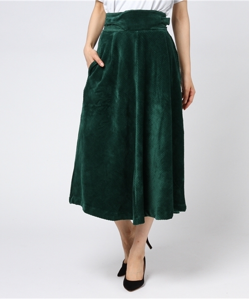 SLY（スライ）の「コール VELOURS フレアM/SK（スカート・レディース・ブラック/ダークグリーン・1/2）」の11枚目の写真
