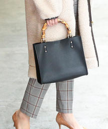 BEAUTY&YOUTH UNITED ARROWS | BY∴ フェイクレザースクエアバンブーハンドルバッグ ◆(トートバッグ)