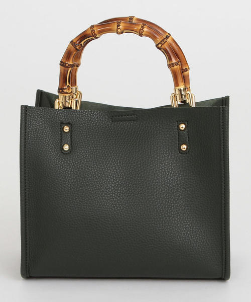 BEAUTY&YOUTH UNITED ARROWS(ビューティーアンドユースユナイテッドアローズ)の「BY∴ フェイクレザースクエアバンブーハンドルバッグ ◆(トートバッグ・レディース・ブラック/ダークグリーン/ネイビー・FREE)」の17枚目の写真
