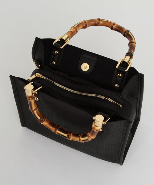 BEAUTY&YOUTH UNITED ARROWS(ビューティーアンドユースユナイテッドアローズ)の「BY∴ フェイクレザースクエアバンブーハンドルバッグ ◆(トートバッグ・レディース・ブラック/ダークグリーン/ネイビー・FREE)」の11枚目の写真