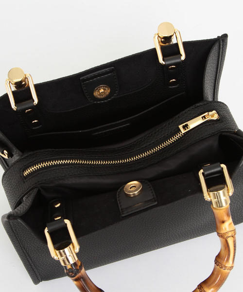 BEAUTY&YOUTH UNITED ARROWS(ビューティーアンドユースユナイテッドアローズ)の「BY∴ フェイクレザースクエアバンブーハンドルバッグ ◆(トートバッグ・レディース・ブラック/ダークグリーン/ネイビー・FREE)」の13枚目の写真