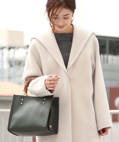 BEAUTY&YOUTH UNITED ARROWS(ビューティーアンドユースユナイテッドアローズ)の「BY∴ フェイクレザースクエアバンブーハンドルバッグ ◆(トートバッグ・レディース・ブラック/ダークグリーン/ネイビー・FREE)」の22枚目の写真