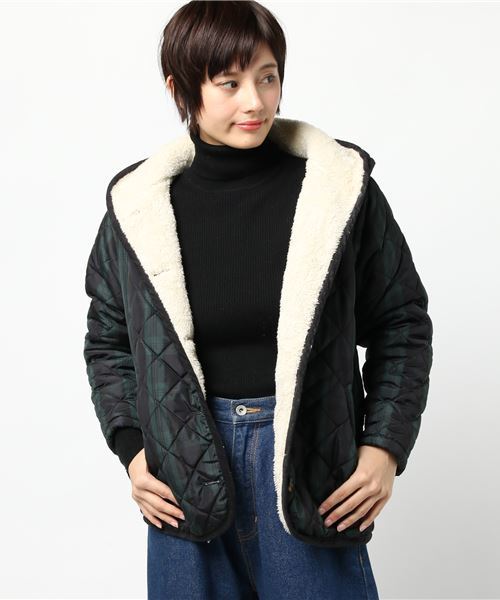 Samansa Mos2 サマンサ モスモス の キルティング裏ボアミドルコート その他アウター Wear