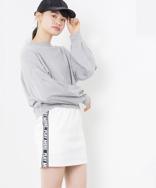 WEGO(ウィゴー)の「WEGO/テープロゴスカパン(スカート・レディース・ホワイト/ブラック/杢グレー・FREE)」の1枚目の写真