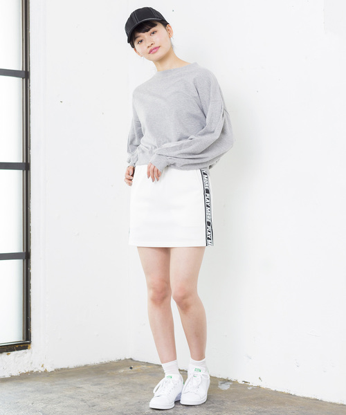 WEGO(ウィゴー)の「WEGO/テープロゴスカパン(スカート・レディース・ホワイト/ブラック/杢グレー・FREE)」の16枚目の写真